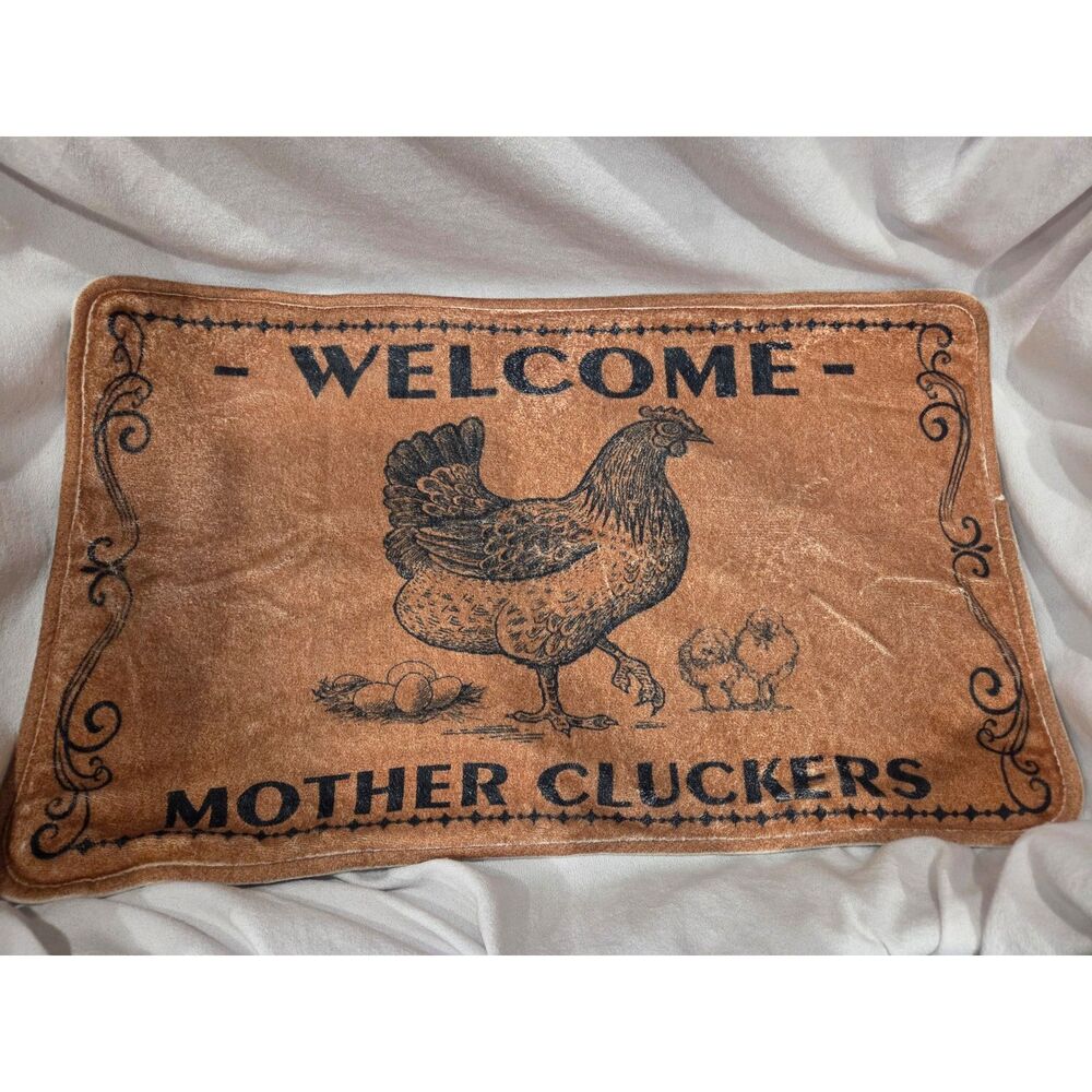 Mother Cluckers Welcome Doormat Funny Farmhouse Chicken Outdoor rug Accent